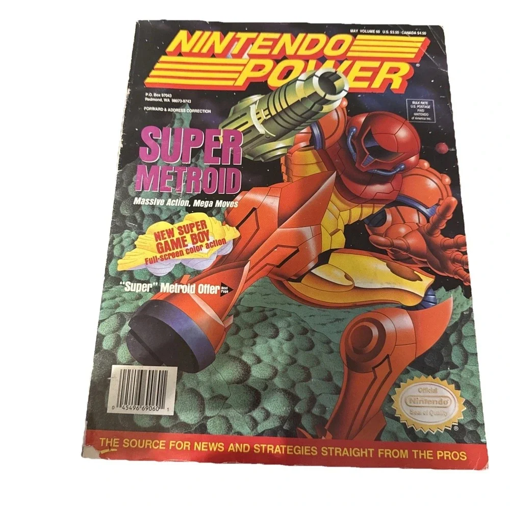 Nintendo Power May 1994  Vol 60  Super Metroid w/poster and‎ trading cards